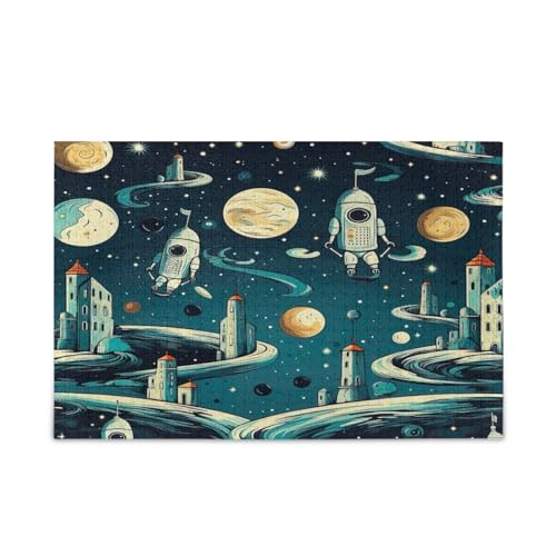 Raumschiffe und Sterne Puzzles für Familie, 500 Teile Puzzle, schönes Puzzle, Bilderpuzzles von RPLIFE