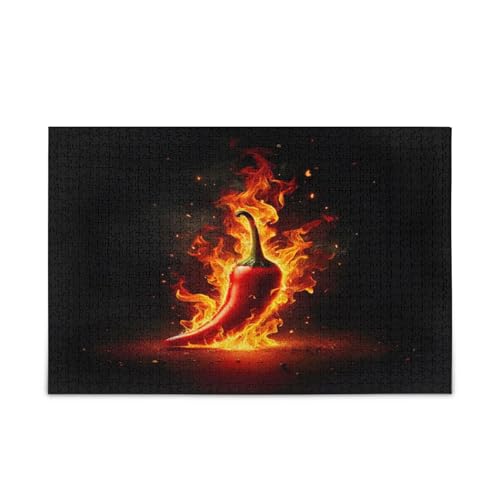 Red Chili Fire Puzzle für Erwachsene, hübsche Puzzles, 500 Teile, Puzzle für Familie, 50 x 37 cm Red Chili Fire Puzzle für Erwachsene, hübsche Puzzles, 500 Teile, Puzzle für Familie, 50 x 37 cm von RPLIFE