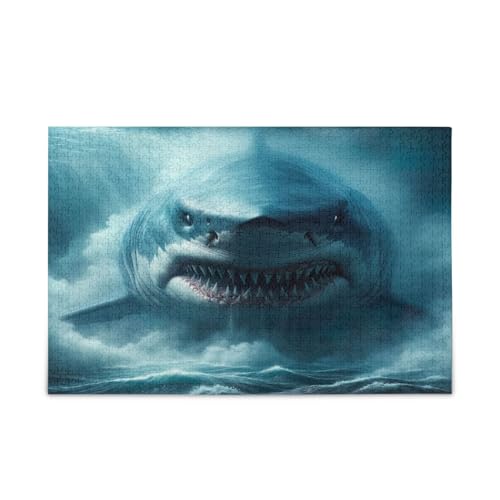 Riesenhai Monster Meer Holzpuzzle Holzpuzzles Erwachsene 500 Teile Puzzle für Familie 20,5 × 14,22,9 cm Riesenhai Monster Meer Holzpuzzle Holzpuzzles Erwachsene 500 Teile Puzzle für Familie 20,5 × 14,22,9 cm von RPLIFE