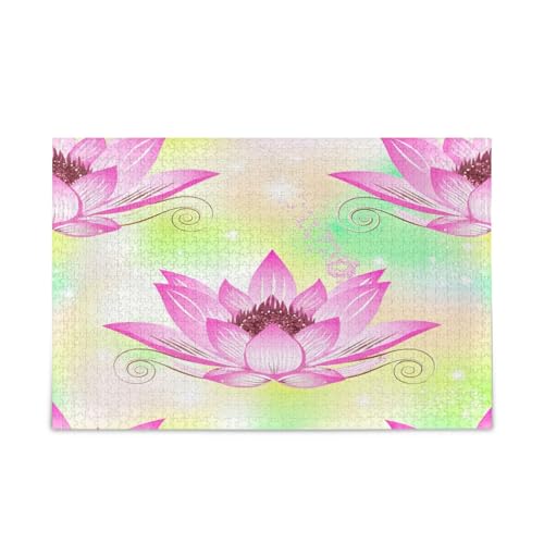 Schöne rosa Lotusblüten-Puzzles, 500 Teile, 50,5 x 37,8 cm von RPLIFE