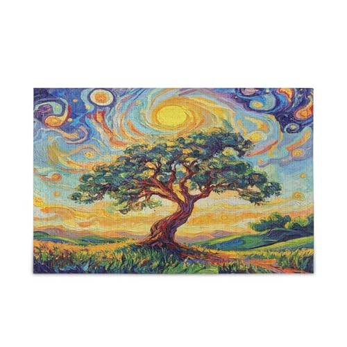 Schönes Eichenbaum-Puzzle, Sternennacht, Holz-Puzzle, Erwachsene, 1000 Teile, Puzzle für Familie, 75 x 70 cm Schönes Eichenbaum-Puzzle, Sternennacht, Holz-Puzzle, Erwachsene, 1000 Teile, Puzzle für Familie, 75 x 70 cm von RPLIFE