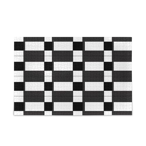 Schwarz-Weiß-Schachbrett-Puzzle, lustige Puzzles für Erwachsene, 500 Teile, Puzzle für Familie, 50 x 37 cm Schwarz-Weiß-Schachbrett-Puzzle, lustige Puzzles für Erwachsene, 500 Teile, Puzzle für Familie, 50 x 37 cm von RPLIFE