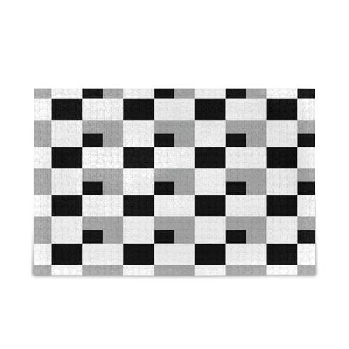 Schwarz-Weiß-Schachbrett-Puzzles für Erwachsene, 500 Teile, 50 x 37 cm von RPLIFE