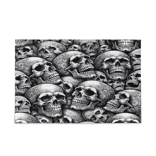 Schwarz-weißer Totenkopf-Puzzle für Erwachsene, Familienpuzzle, 1000 Teile, 29,5 × 19,78 cm Schwarz-weißer Totenkopf-Puzzle für Erwachsene, Familienpuzzle, 1000 Teile, 29,5 × 19,78 cm von RPLIFE
