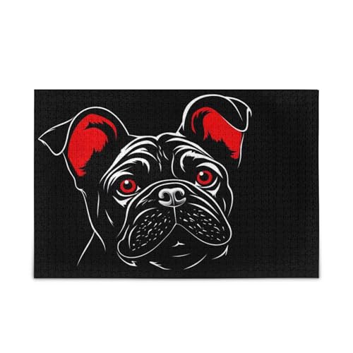 Schwarze Bulldogge, lustige Erwachsenen-Puzzles, 500 Teile, 50 x 37 cm Schwarze Bulldogge, lustige Erwachsenen-Puzzles, 500 Teile, 50 x 37 cm von RPLIFE