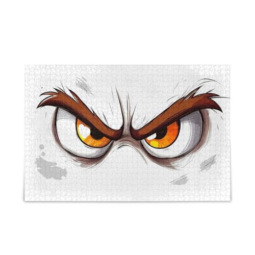 Simple Cartoon Angry Eyes Adult Jigsaw Puzzles, Unique Puzzles for Adults, Funny Puzzles, Picture Puzzle von RPLIFE
