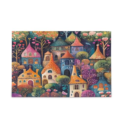 Skurrile bunte Feenstadt-Puzzle, 1000 Teile, Erwachsene, 74 x 50 cm Skurrile bunte Feenstadt-Puzzle, 1000 Teile, Erwachsene, 74 x 50 cm von RPLIFE