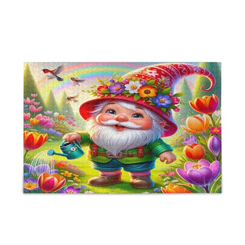 Spring Gnome Holzpuzzles Holzpuzzles Erwachsene 1000 Teile Puzzle für Familie 29,5 × 19,78 cm von RPLIFE