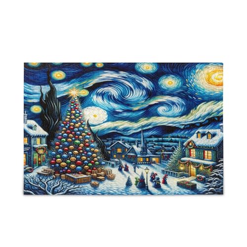 Sternennacht, Weihnachtsbaum, Erwachsenenpuzzle, Spielzeug, 500 Teile, Puzzle für Familie, 50,5 x 37,8 cm Sternennacht, Weihnachtsbaum, Erwachsenenpuzzle, Spielzeug, 500 Teile, Puzzle für Familie, 50,5 x 37,8 cm von RPLIFE