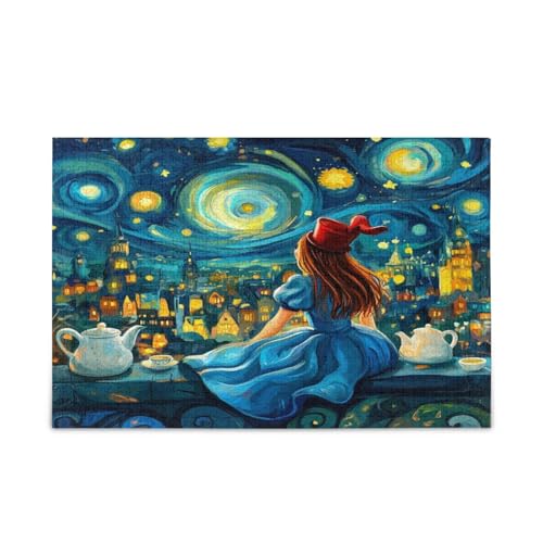 Sternennacht, sanfter Beobachter, Erwachsenenpuzzles, Holzpuzzle für Erwachsene, 500 Teile, Puzzle für Familie, 50,5 x 37,8 cm Sternennacht, sanfter Beobachter, Erwachsenenpuzzles, Holzpuzzle für Erwachsene, 500 Teile, Puzzle für Familie, 50,5 x 37,8 cm von RPLIFE