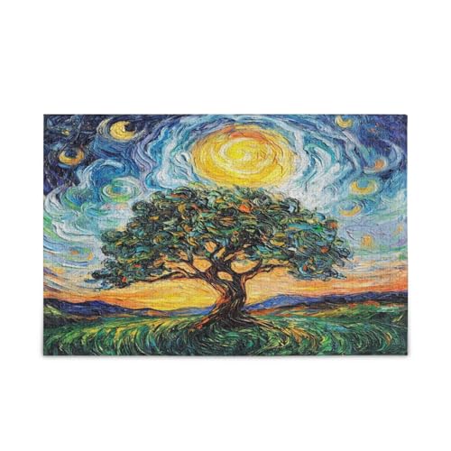 Sternennacht, schöner Baum, blau, Erwachsenenpuzzle, schönes Puzzle, 500 Teile, Puzzle für Familie, 50,5 x 37,8 cm Sternennacht, schöner Baum, blau, Erwachsenenpuzzle, schönes Puzzle, 500 Teile, Puzzle für Familie, 50,5 x 37,8 cm von RPLIFE