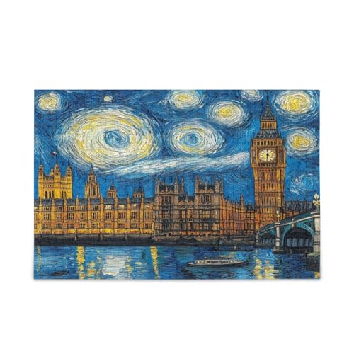 Sternennacht-Puzzle für Erwachsene, einzigartiges Puzzle, 1000 Teile, Puzzle für Erwachsene, 74 x 70 cm von RPLIFE