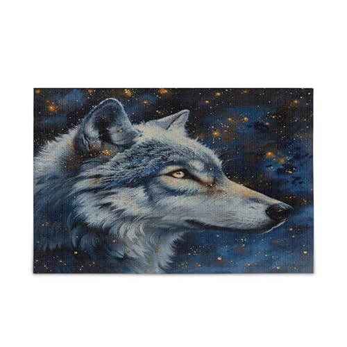 Sternenwolf, blaue Nacht, Erwachsenen-Puzzle, Familienpuzzle, 500 Teile, 50 x 37 cm Sternenwolf, blaue Nacht, Erwachsenen-Puzzle, Familienpuzzle, 500 Teile, 50 x 37 cm von RPLIFE