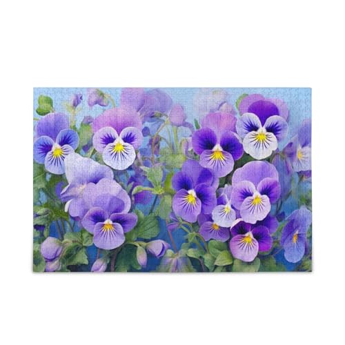 Stiefmütterchen Blumen Lila Holz Puzzle Lustige Puzzles 500 Teile Puzzle für Familie 20,5 × 14,22,9 cm Stiefmütterchen Blumen Lila Holz Puzzle Lustige Puzzles 500 Teile Puzzle für Familie 20,5 × 14,22,9 cm von RPLIFE