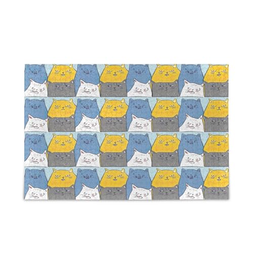 Stilisierte Cartoon-Katzen-Holzpuzzles für Erwachsene, 500 Teile, Puzzle für Familie, 50 x 37 cm Stilisierte Cartoon-Katzen-Holzpuzzles für Erwachsene, 500 Teile, Puzzle für Familie, 50 x 37 cm von RPLIFE