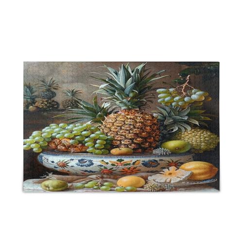 Stillleben Obst Gemüse Holzpuzzle Puzzle Spielzeug 500 Teile Puzzle für Familie 20,5 × 14,22,9 cm von RPLIFE