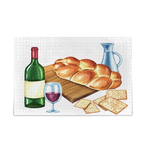 Stillleben Wein Brot Erwachsene Holzpuzzle Puzzle Spielzeug 1000 Teile Puzzle für Familie 29,5 × 19,78 cm Stillleben Wein Brot Erwachsene Holzpuzzle Puzzle Spielzeug 1000 Teile Puzzle für Familie 29,5 × 19,78 cm von RPLIFE