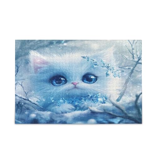Süße weiße Katze Puzzle, Erwachsene Puzzle 1000 Teile, einzigartiges Puzzle, Familien-Puzzle für Kinder und Erwachsene Süße weiße Katze Puzzle, Erwachsene Puzzle 1000 Teile, einzigartiges Puzzle, Familien-Puzzle für Kinder und Erwachsene von RPLIFE