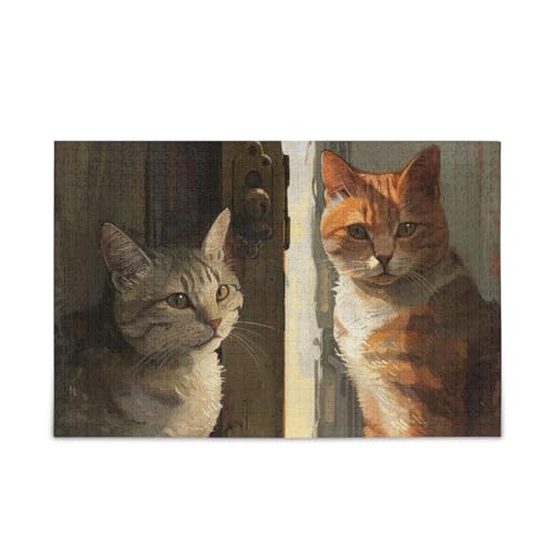 Suspicious Cats Family Puzzles for Kids and Adults 1000 Puzzles Pretty Puzzle Picture Puzzle von RPLIFE