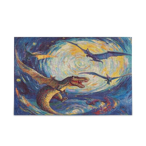 T Rex Chasing Pterodactyls Sternennacht Erwachsene Holzpuzzles Holzpuzzle für Erwachsene 1000 Teile Puzzle für Familie 29,5 × 19,78 cm T Rex Chasing Pterodactyls Sternennacht Erwachsene Holzpuzzles Holzpuzzle für Erwachsene 1000 Teile Puzzle für Familie 29,5 × 19,78 cm von RPLIFE
