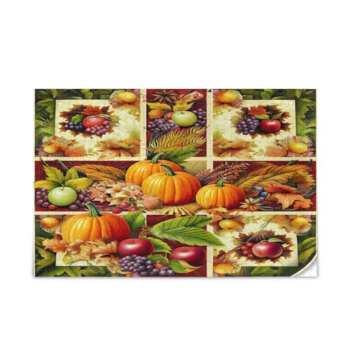 Thanksgiving-Kürbis-Früchte-Puzzle, Holzpuzzle für Erwachsene, 500 Teile, Puzzle für Familie, 50 x 37 cm Thanksgiving-Kürbis-Früchte-Puzzle, Holzpuzzle für Erwachsene, 500 Teile, Puzzle für Familie, 50 x 37 cm von RPLIFE