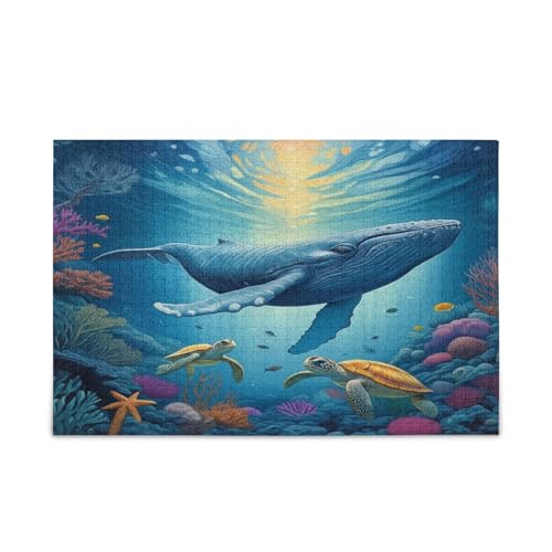 Unterwasser-Szene, Blau, Erwachsenen-Holzpuzzles, 500 Puzzles, 50 x 37 cm Unterwasser-Szene, Blau, Erwachsenen-Holzpuzzles, 500 Puzzles, 50 x 37 cm von RPLIFE