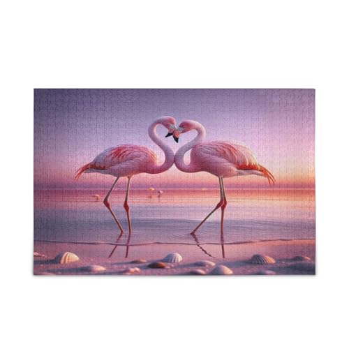 Valentine Flamingos Pink Erwachsene Holzpuzzle Holzpuzzle für Erwachsene 500 Teile Puzzle für Familie 50,5 x 37,8 cm Valentine Flamingos Pink Erwachsene Holzpuzzle Holzpuzzle für Erwachsene 500 Teile Puzzle für Familie 50,5 x 37,8 cm von RPLIFE