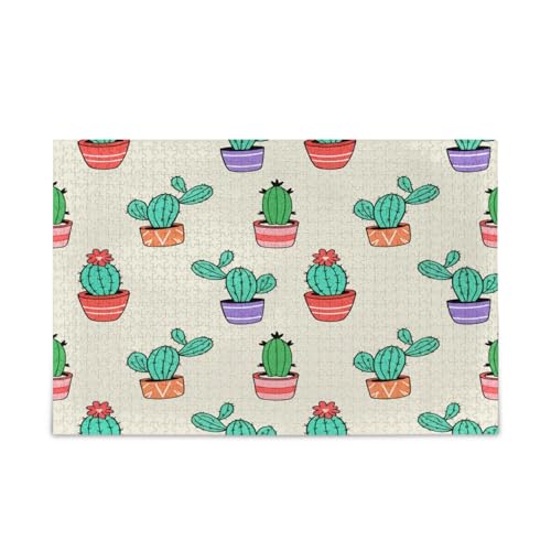 Verschiedene Kakteen, bunte Töpfe, beige, Erwachsenen-Puzzle, einzigartige Puzzles, 1000 Teile, Puzzle für Erwachsene, 74 x 50 cm Verschiedene Kakteen, bunte Töpfe, beige, Erwachsenen-Puzzle, einzigartige Puzzles, 1000 Teile, Puzzle für Erwachsene, 74 x 50 cm von RPLIFE