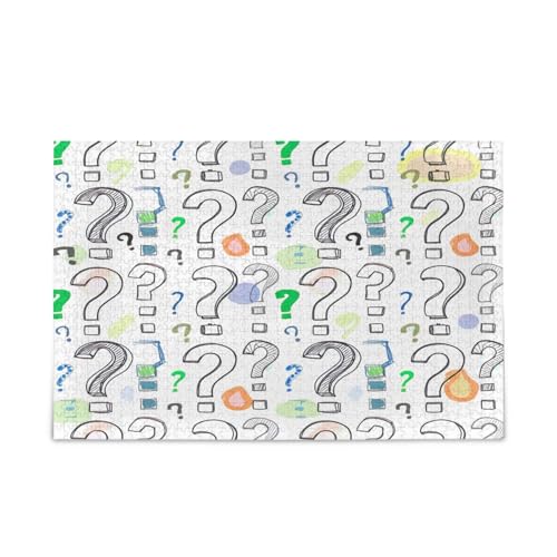 Verspielte Fragezeichen, Holzpuzzles, Holzpuzzles für Erwachsene, 500 Teile, Puzzle für Familie, 50 x 37 cm Verspielte Fragezeichen, Holzpuzzles, Holzpuzzles für Erwachsene, 500 Teile, Puzzle für Familie, 50 x 37 cm von RPLIFE