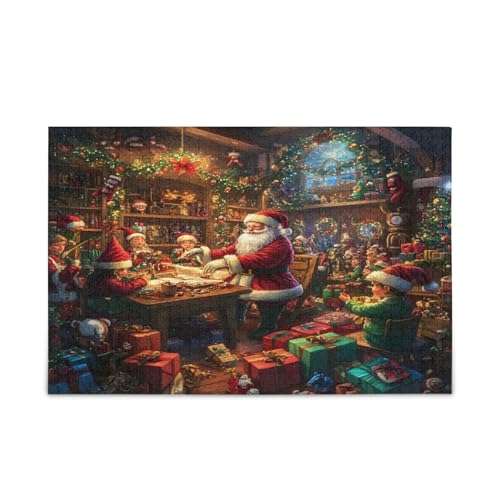 Vibrant Christmas Wood Jigsaw Puzzles Adult, Brain Game, Beautiful Puzzle, Unique Puzzles for Adults von RPLIFE