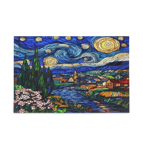 Village River Mountain Starry Sight Style Erwachsenen-Puzzle, Puzzle, Spielzeug, 500 Teile, Puzzle für Familie, 50,5 x 37,8 cm Village River Mountain Starry Sight Style Erwachsenen-Puzzle, Puzzle, Spielzeug, 500 Teile, Puzzle für Familie, 50,5 x 37,8 cm von RPLIFE
