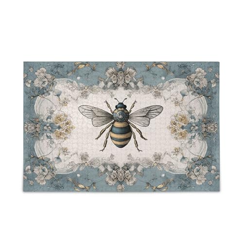 Vintage Bee Floral Puzzles Einzigartige Puzzles 500 Teile Puzzle für Erwachsene 20,5 × 14,22,9 cm Vintage Bee Floral Puzzles Einzigartige Puzzles 500 Teile Puzzle für Erwachsene 20,5 × 14,22,9 cm von RPLIFE