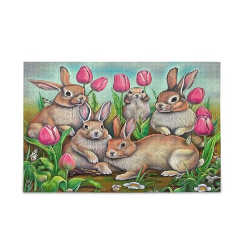 Vintage Hasen Tulpen Puzzle Holzpuzzle für Erwachsene 1000 Teile Puzzle für Familie 29,5 × 19,78 cm Vintage Hasen Tulpen Puzzle Holzpuzzle für Erwachsene 1000 Teile Puzzle für Familie 29,5 × 19,78 cm von RPLIFE