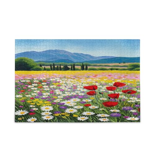Vintage Wildblumen Erwachsenen-Puzzles für Familie, 500 Teile, 50 x 37 cm von RPLIFE