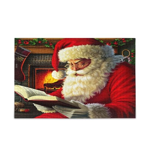 Weihnachtsmann-Puzzle, Rot, Erwachsenen-Puzzle, Bildpuzzle, 1000 Teile, Puzzle für Familie, 74 x 70 cm von RPLIFE