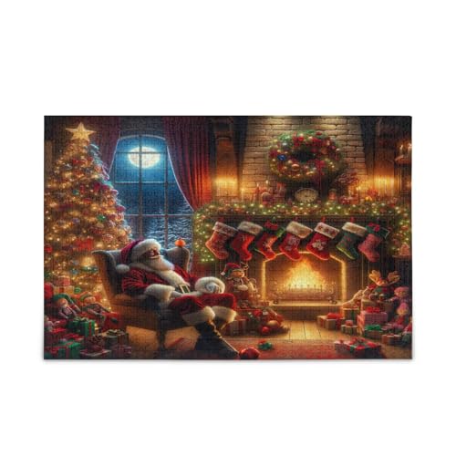 Weihnachtsmann-Weihnachtsbaum-rote Holzpuzzles Hübsche Puzzles 1000 Teile Puzzle für Familie 29,5 × 19,78 cm Weihnachtsmann-Weihnachtsbaum-rote Holzpuzzles Hübsche Puzzles 1000 Teile Puzzle für Familie 29,5 × 19,78 cm von RPLIFE