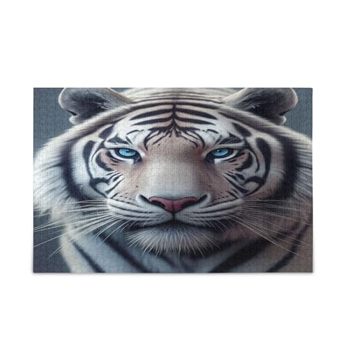 Weißer Tiger Blaue Augen Puzzles Gehirnspiel 1000 Teile Puzzle für Familie 29,5 × 19,78 cm Weißer Tiger Blaue Augen Puzzles Gehirnspiel 1000 Teile Puzzle für Familie 29,5 × 19,78 cm von RPLIFE