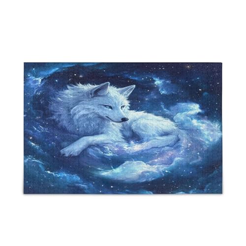 Weißer Wolf Blaue Galaxie Erwachsene Holzpuzzle Einzigartige Puzzles 500 Teile Puzzle für Erwachsene 20,5 × 14,22,9 cm Weißer Wolf Blaue Galaxie Erwachsene Holzpuzzle Einzigartige Puzzles 500 Teile Puzzle für Erwachsene 20,5 × 14,22,9 cm von RPLIFE