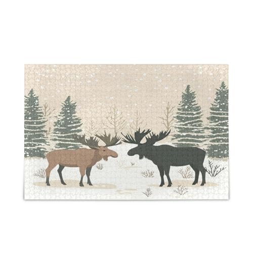 Winter-Elch-Puzzles für Familie, 500 Teile, 50 x 37 cm Winter-Elch-Puzzles für Familie, 500 Teile, 50 x 37 cm von RPLIFE