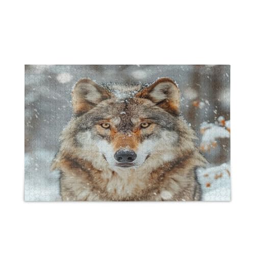 Winter Wolf Puzzles Einzigartiges Puzzle Schönes Puzzle Puzzles mit Buchstaben auf Rückseite von RPLIFE