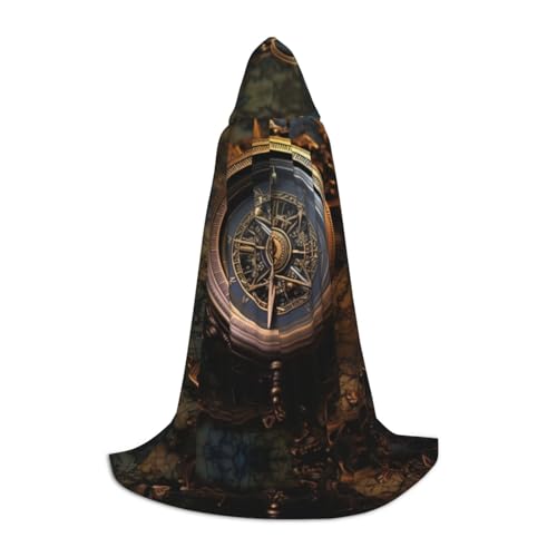 EIN schwarzer umhang! Coral Baker Halloween-Kapuzenumhang – Zauberer-Tunika mit Kapuze, Umhang for Halloween, Cosplay-Kostüme(Compass,M) von RPXHZLKTM