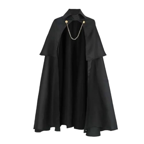 EIN schwarzer umhang! Gothic-Militärumhang for Männer und Frauen – Mittelalter-Kostümumhang, Punk-Steampunk-Renaissance-Messe-Robe for Halloween und Bühnen-Cosplay(Black) von RPXHZLKTM