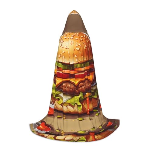 EIN schwarzer umhang! Kolibri Halloween Kapuzenumhang - Zauberer-Tunika Kapuzenrobe Halloween-Umhang Cosplay-Kostüme(Hamburger,S) von RPXHZLKTM