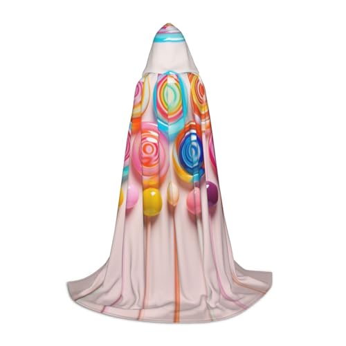 EIN schwarzer umhang! Mini-Lollipop-Halloween-Kapuzenumhang – Zauberer-Tunika mit Kapuze, Robe, Halloween-Umhang, Cosplay-Kostüme(Mini Lollipop,M) von RPXHZLKTM