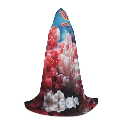 EIN schwarzer umhang! Niedlicher Waschbär-Halloween-Kapuzenumhang – Zauberer-Tunika mit Kapuze, Umhang for Halloween, Cosplay-Kostüme(Coral,M) von RPXHZLKTM