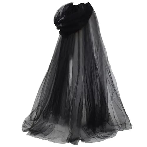 EIN schwarzer umhang! Vampir-Hexen-Netzumhang mit Kapuze – & weißer durchsichtiger Umhang for Halloween, Gothic-Karnevalsparty-Kostüm for Männer und Frauen(Black) von RPXHZLKTM