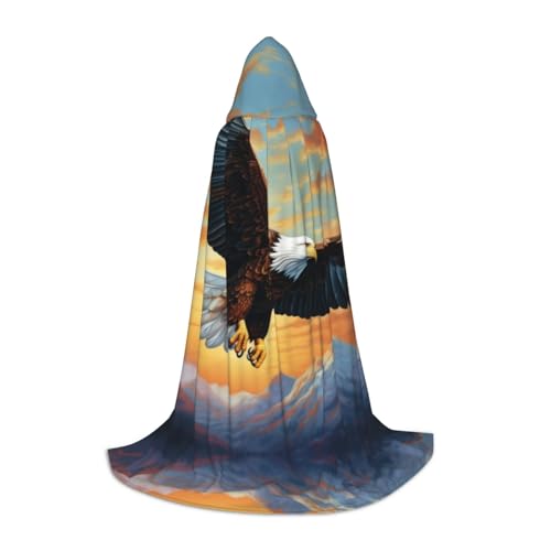 EIN schwarzer umhang! Weltraumlandschaft Halloween Kapuzenumhang - Zauberertunika Kapuzenrobe Halloweenumhang Cosplay Kostüme(Soaring Eagle,L) von RPXHZLKTM