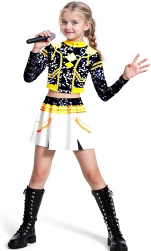 RPixc Beliebte Dämon Rumi Zoey Kinder Rollenspiel Popsängerin Rumi Zoey Idol Bühne Rollenspiel Dämon Halloween Mädchen (black3, 150) von RPixc