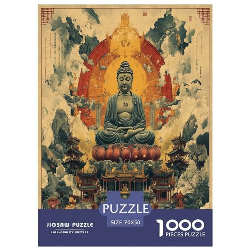 Buddha Puzzle 1000 Teile Schwer Puzzle Spielzeug Pädagogisches Spiel Impossible Herausforderungsspielzeug Für Erwachsene Und Kinder Ab 14 Jahren 70x50cm/1000pcs von RQATHDUUD