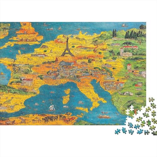 Europäische Karte Puzzle 1000 Teile, Erwachsene, Klassische Puzzle, Impossible Puzzle,Geschicklichkeitsspiel Für Die Ganze Familie Erwachsenenpuzzle Ab 14 Jahren Puzzel 1000pcs (75x50cm) von RQATHDUUD